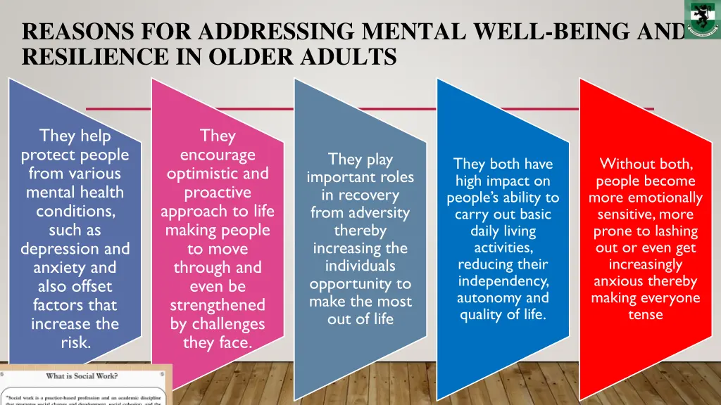 reasons for addressing mental well being
