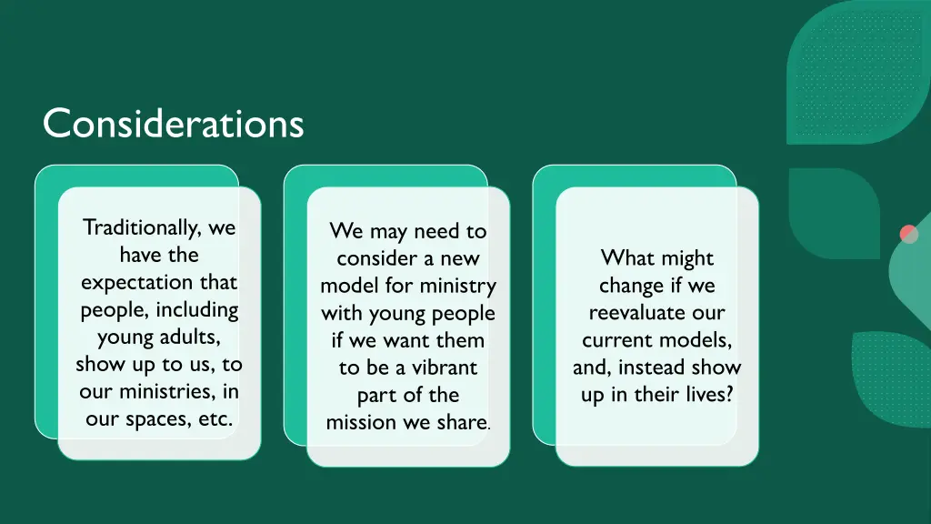 considerations