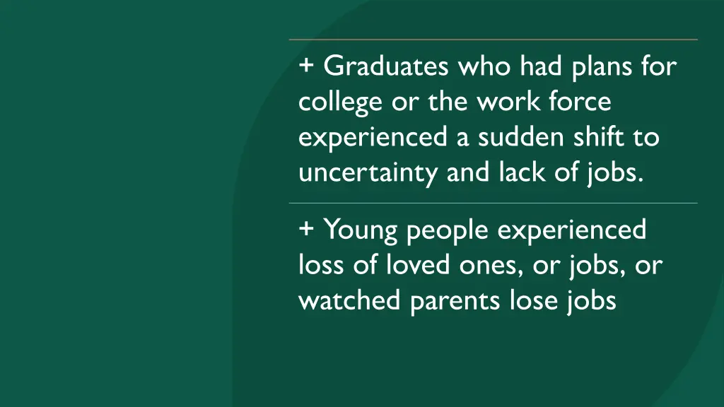 graduates who had plans for college or the work