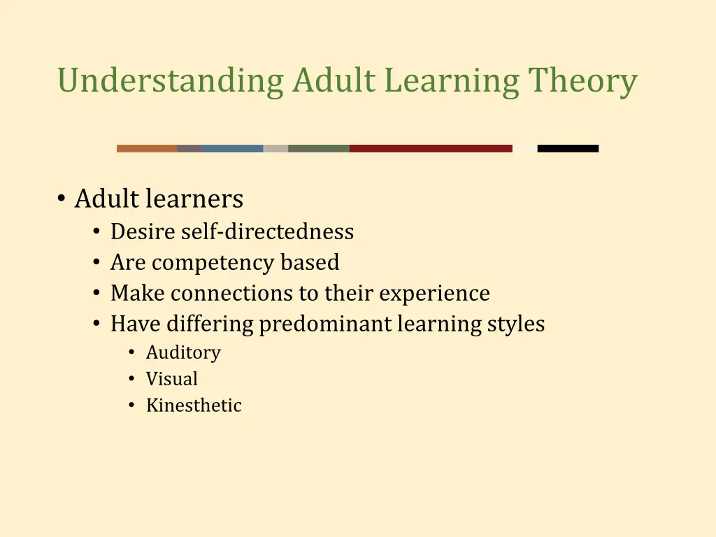 understanding adult learning theory