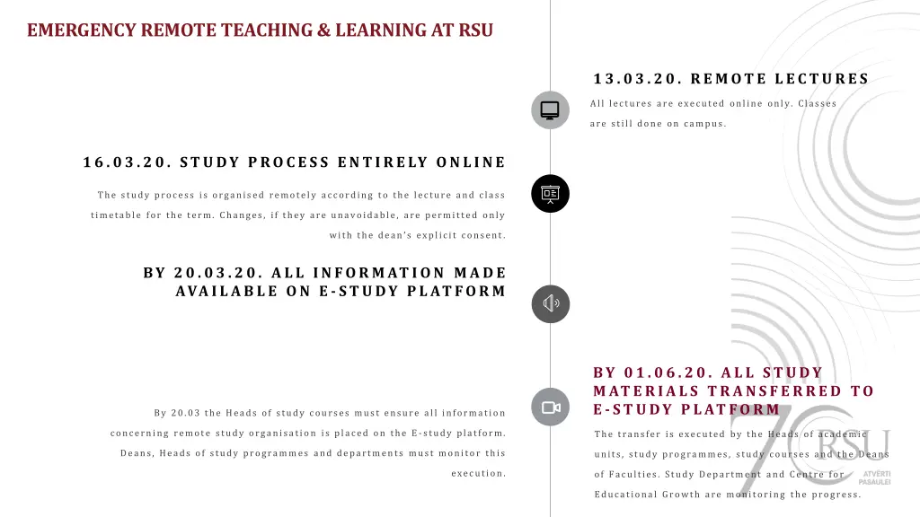 emergency remote teaching learning at rsu