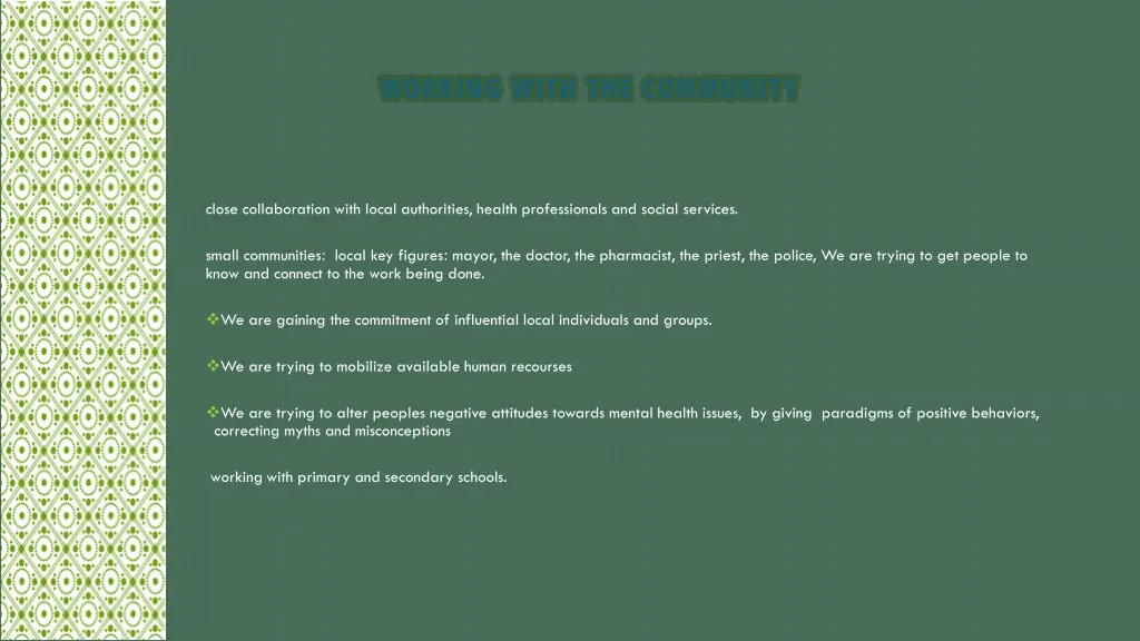 working with the community 1