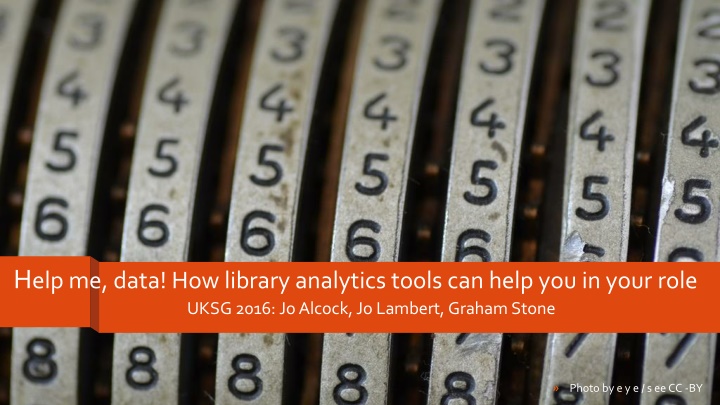 h elp me data how library analytics tools