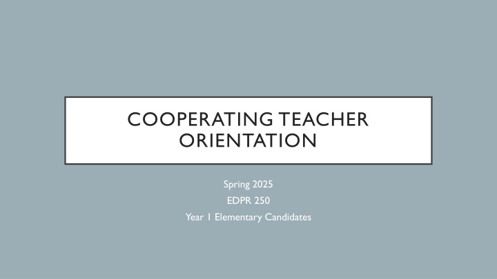 cooperating teacher orientation