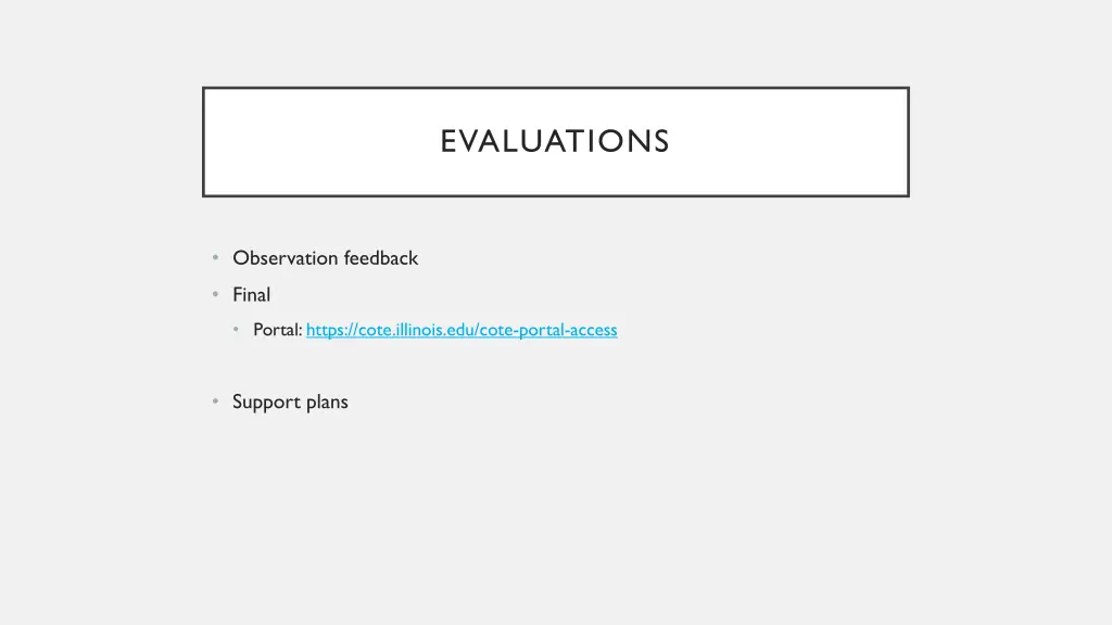 evaluations