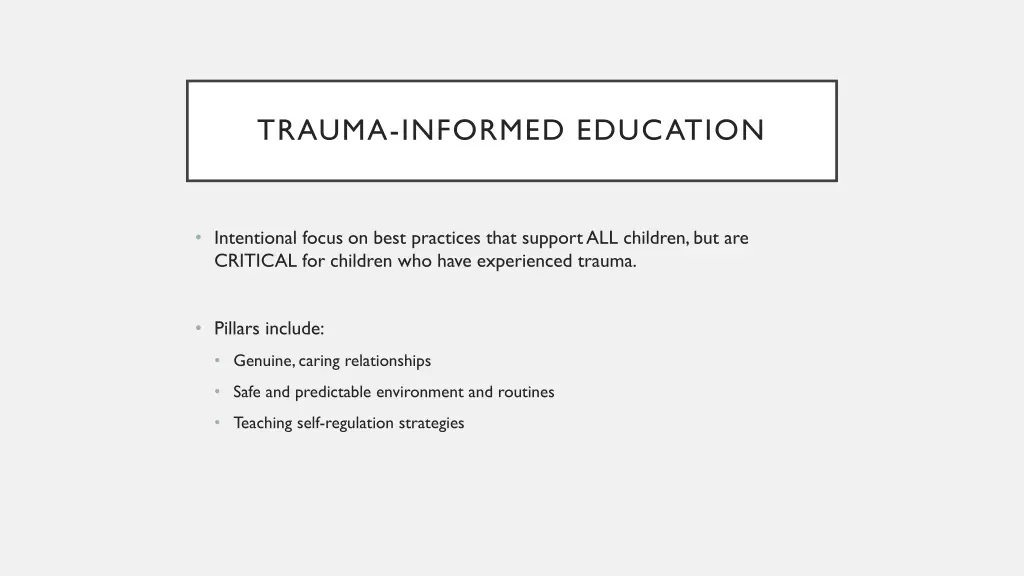 trauma informed education