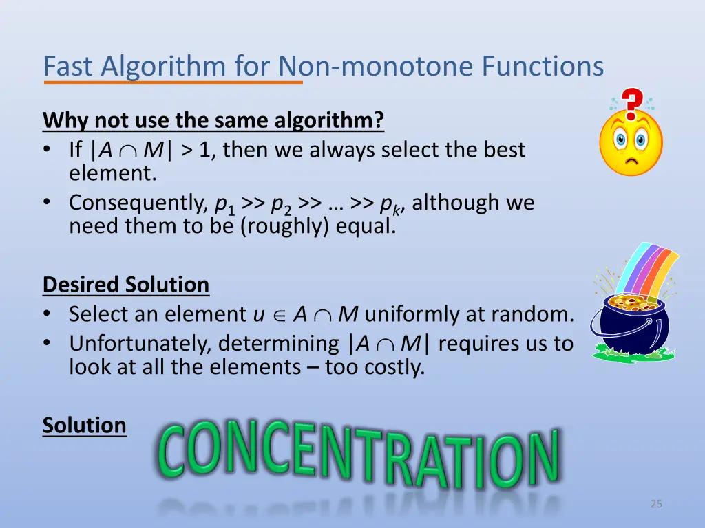 fast algorithm for non monotone functions