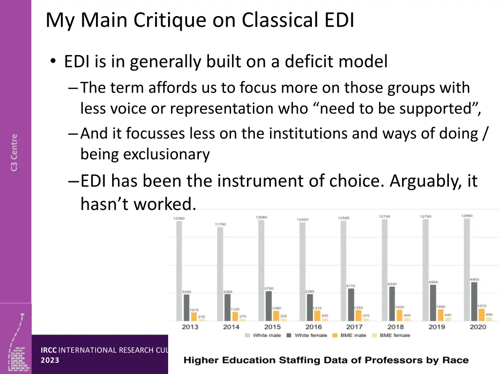 my main critique on classical edi