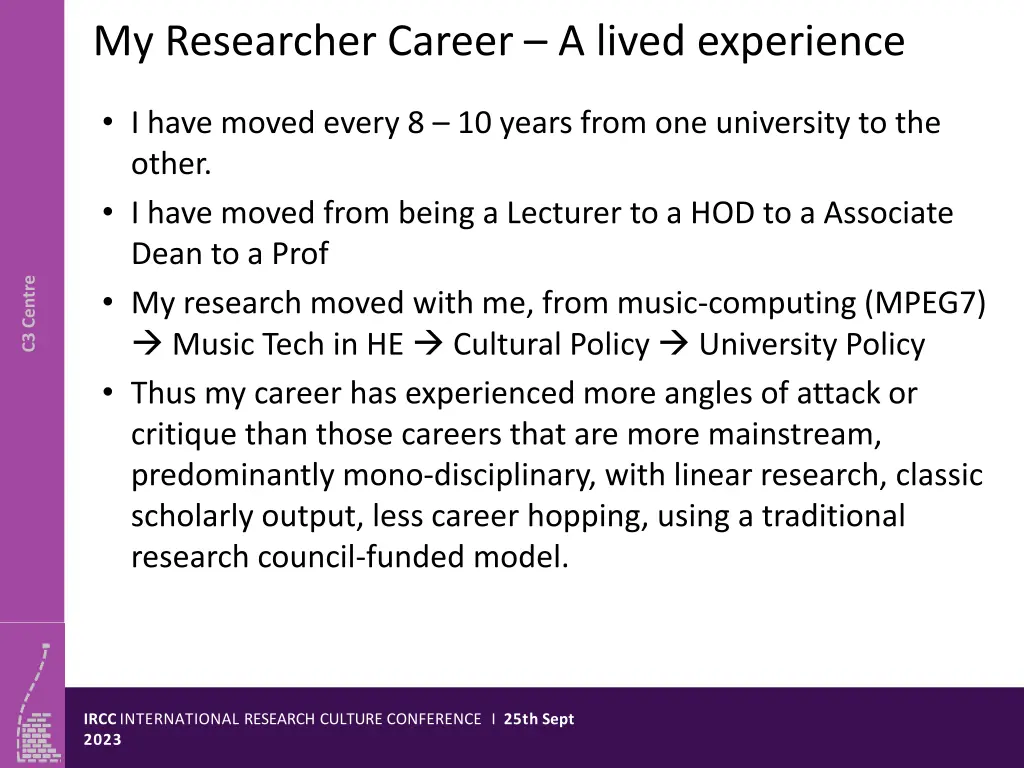 my researcher career a lived experience