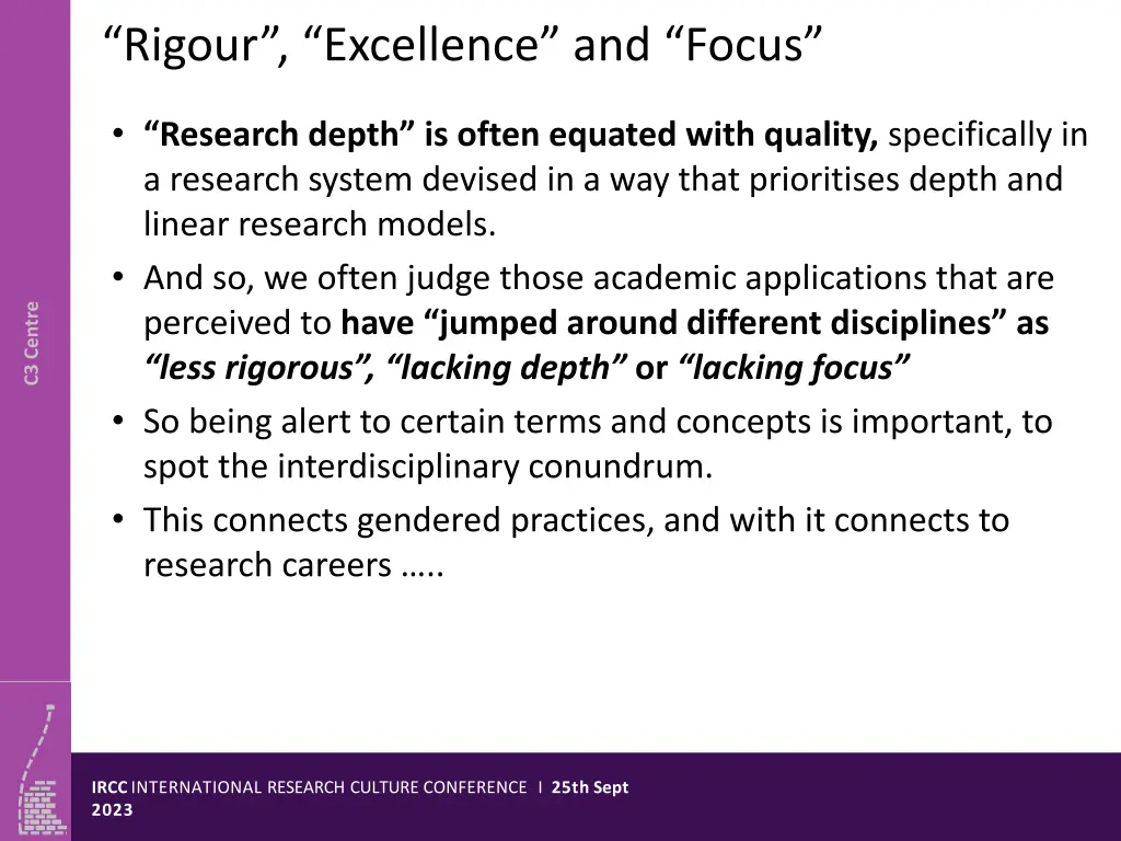 rigour excellence and focus