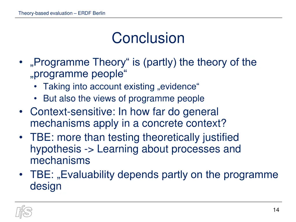 theory based evaluation erdf berlin 13