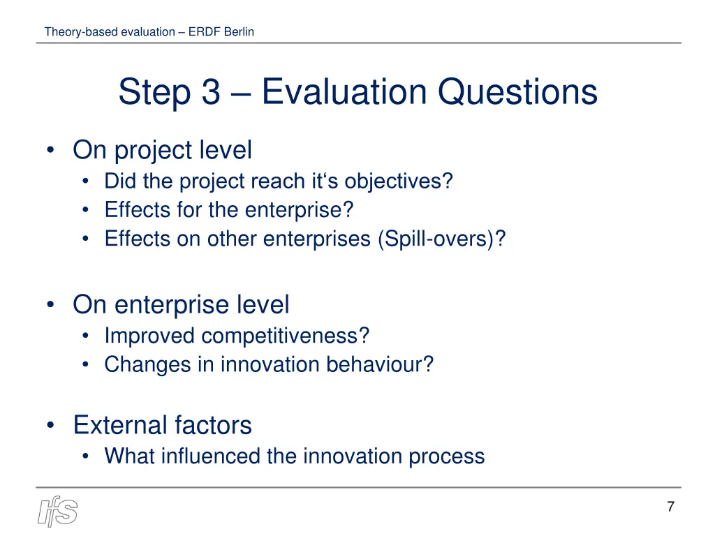 theory based evaluation erdf berlin 6