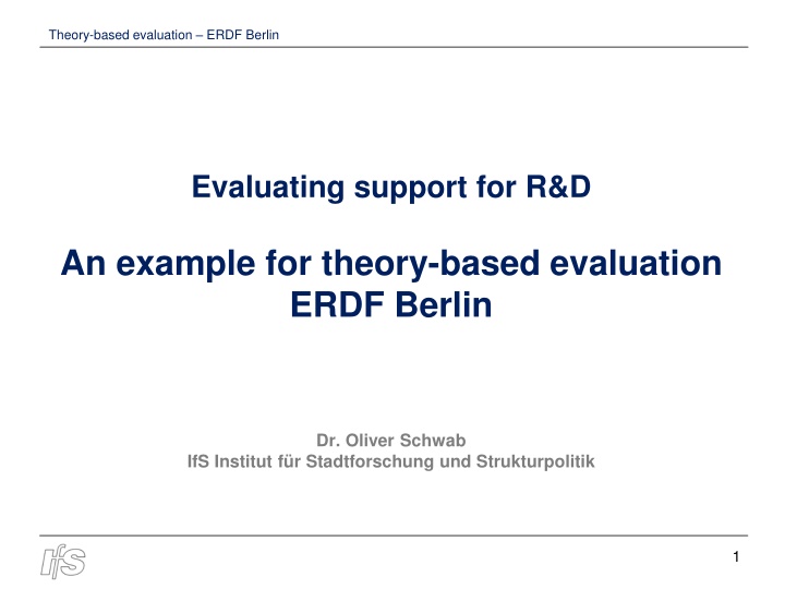 theory based evaluation erdf berlin