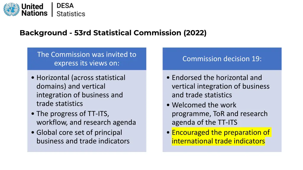 background 53rd statistical commission 2022