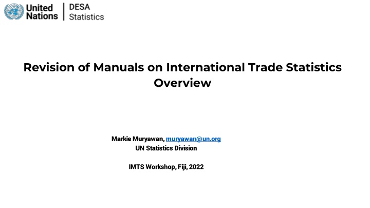 revision of manuals on international trade