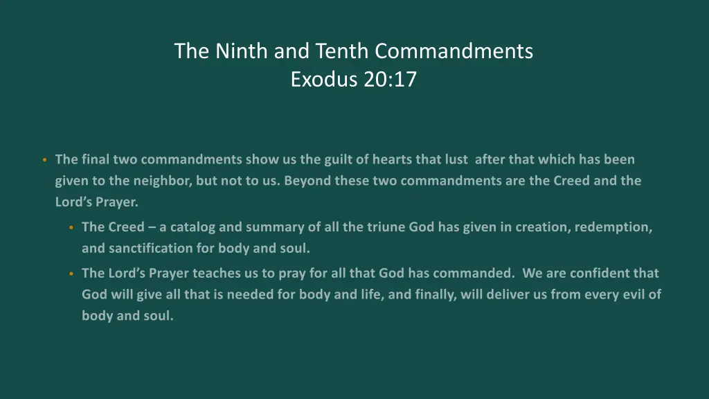the ninth and tenth commandments exodus 20 17 1