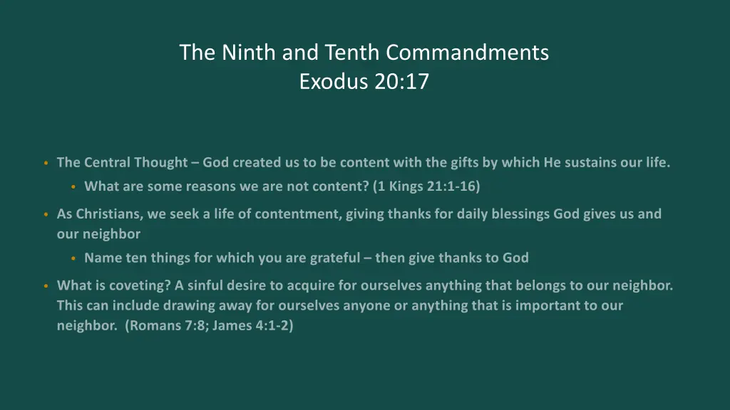the ninth and tenth commandments exodus 20 17 3