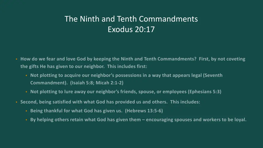 the ninth and tenth commandments exodus 20 17 4