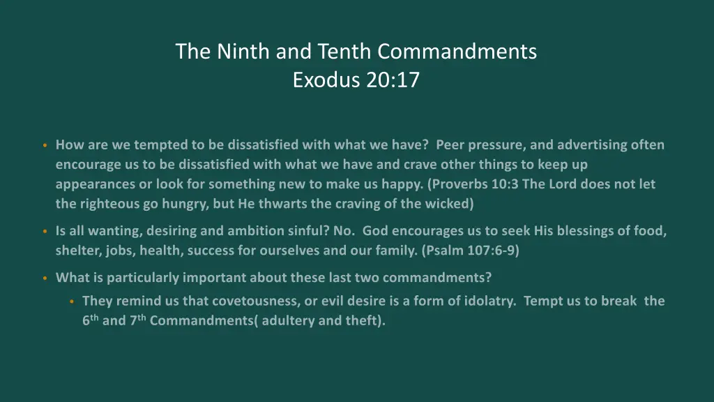 the ninth and tenth commandments exodus 20 17 5