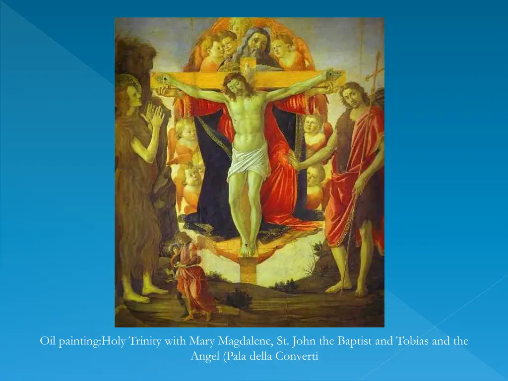 oil painting holy trinity with mary magdalene