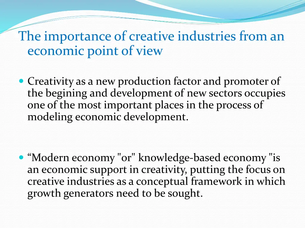 the importance of creative industries from