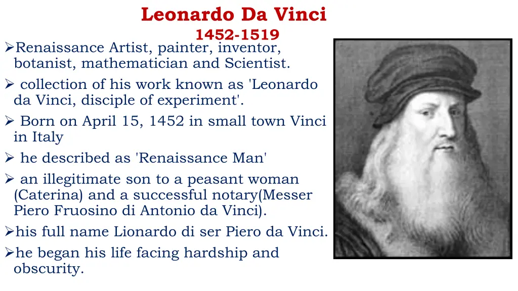 leonardo da vinci 1452 1519