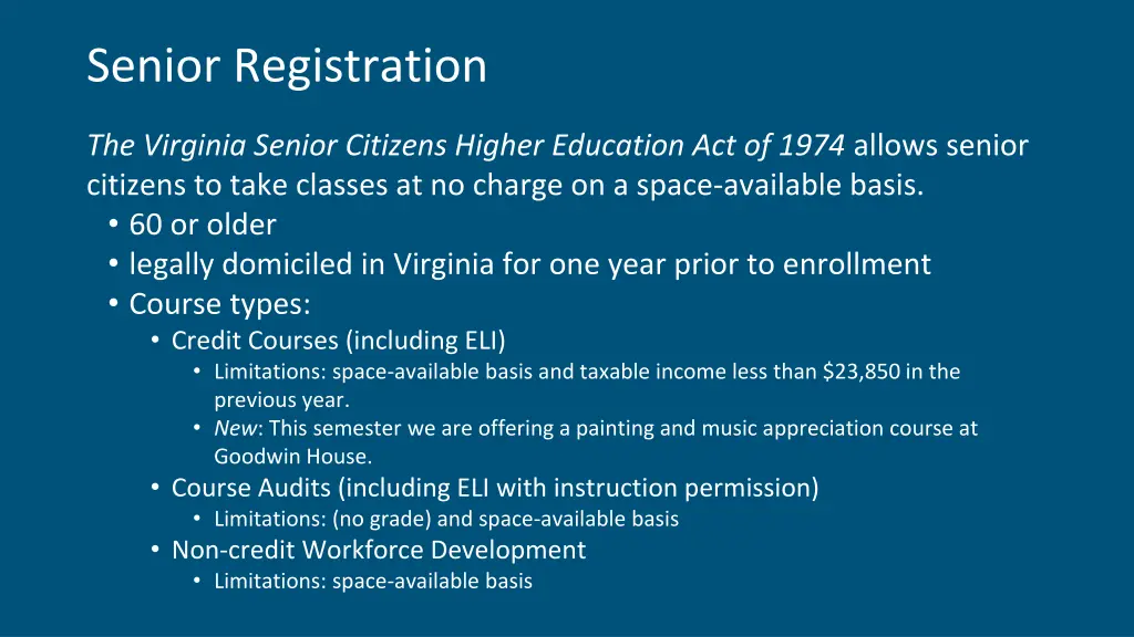 senior registration