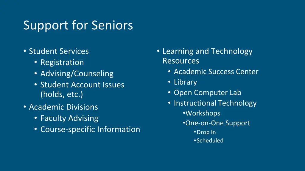 support for seniors