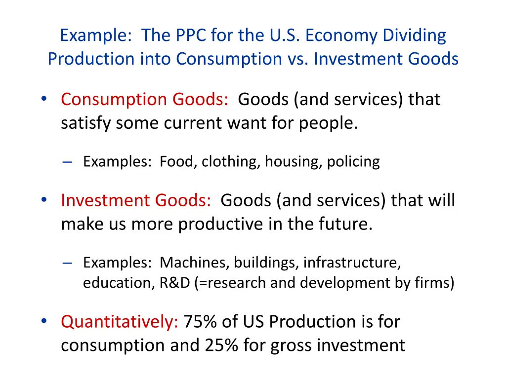 example the ppc for the u s economy dividing