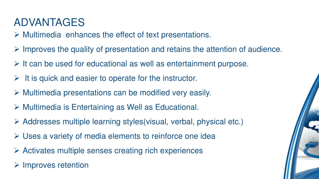 advantages multimedia enhances the effect of text