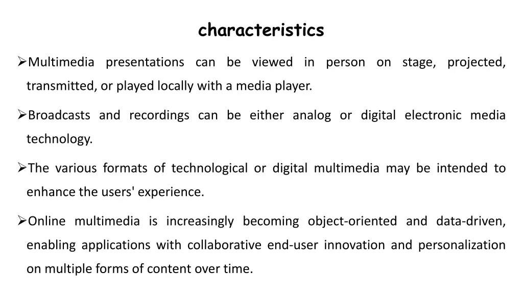 characteristics