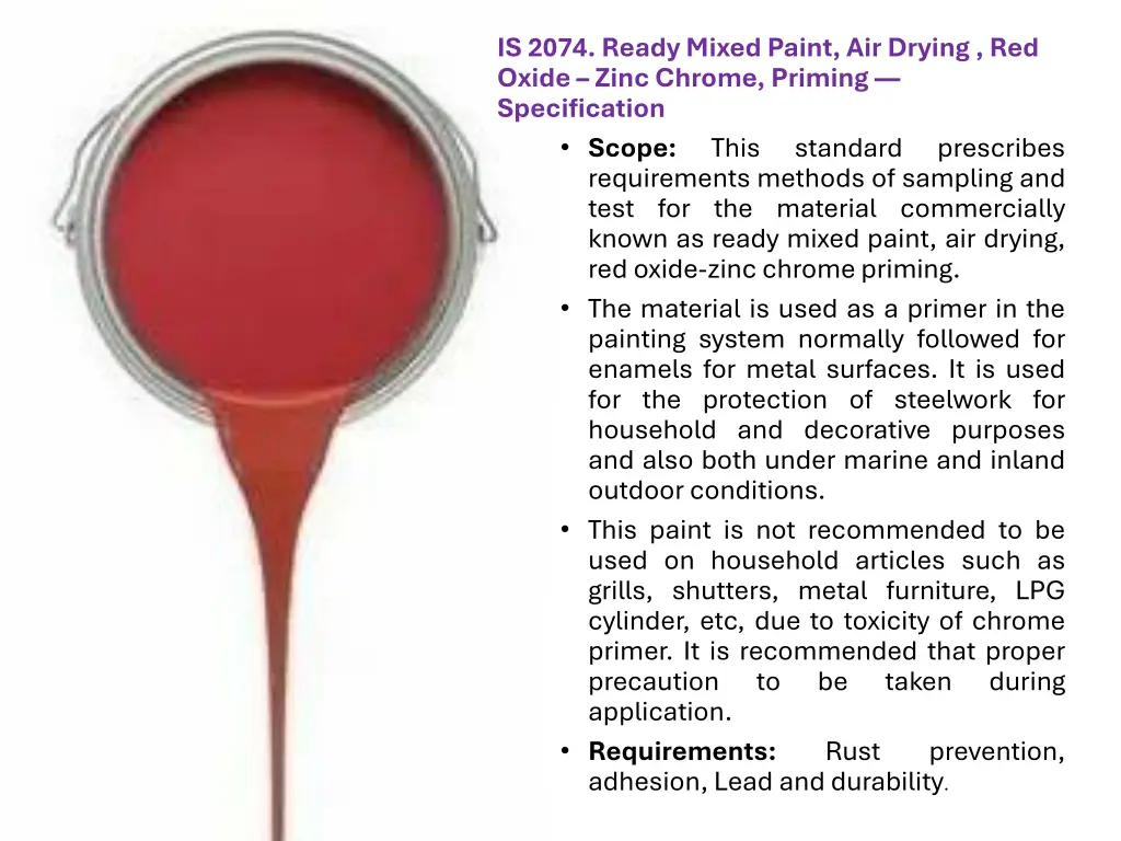 is 2074 ready mixed paint air drying red oxide
