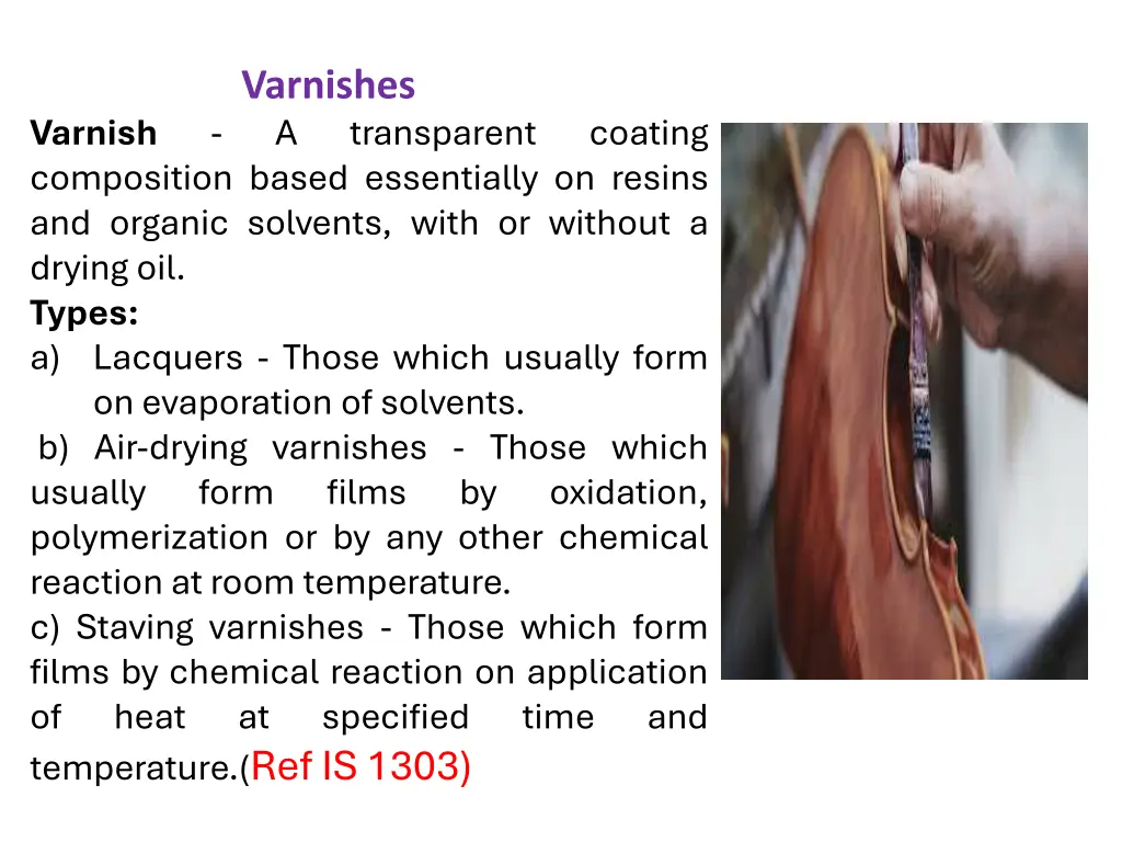 varnishes varnish composition based essentially