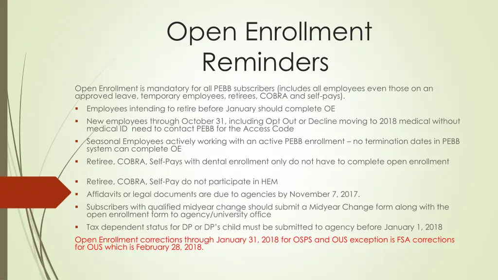 open enrollment reminders