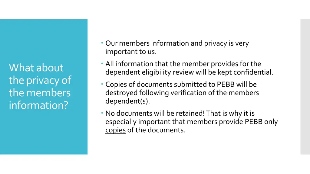 our members information and privacy is very