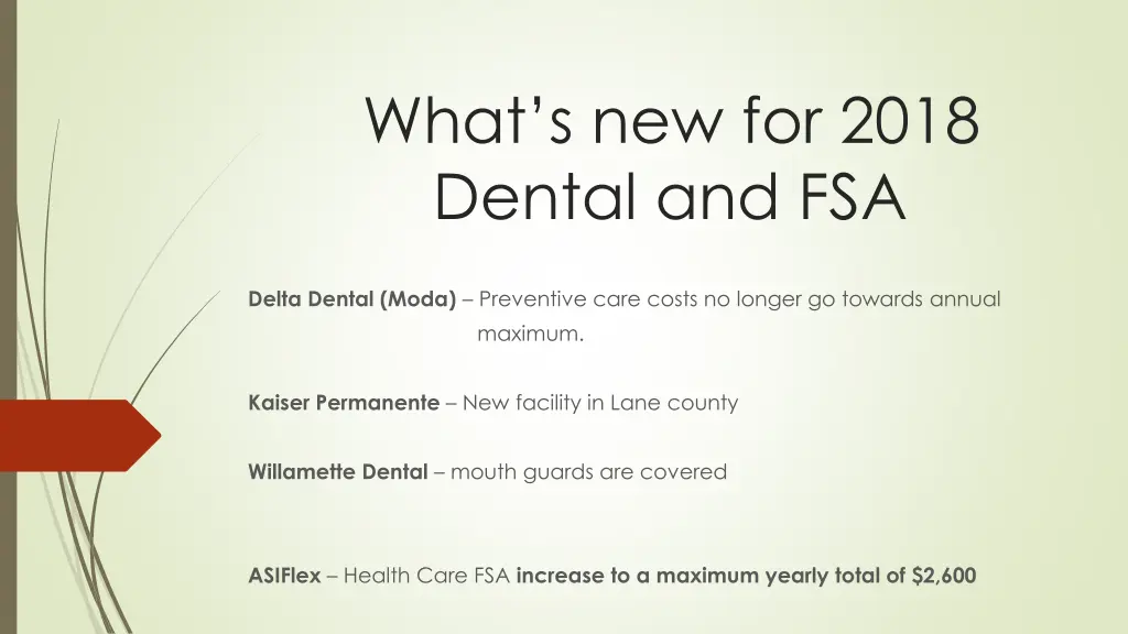 what s new for 2018 dental and fsa