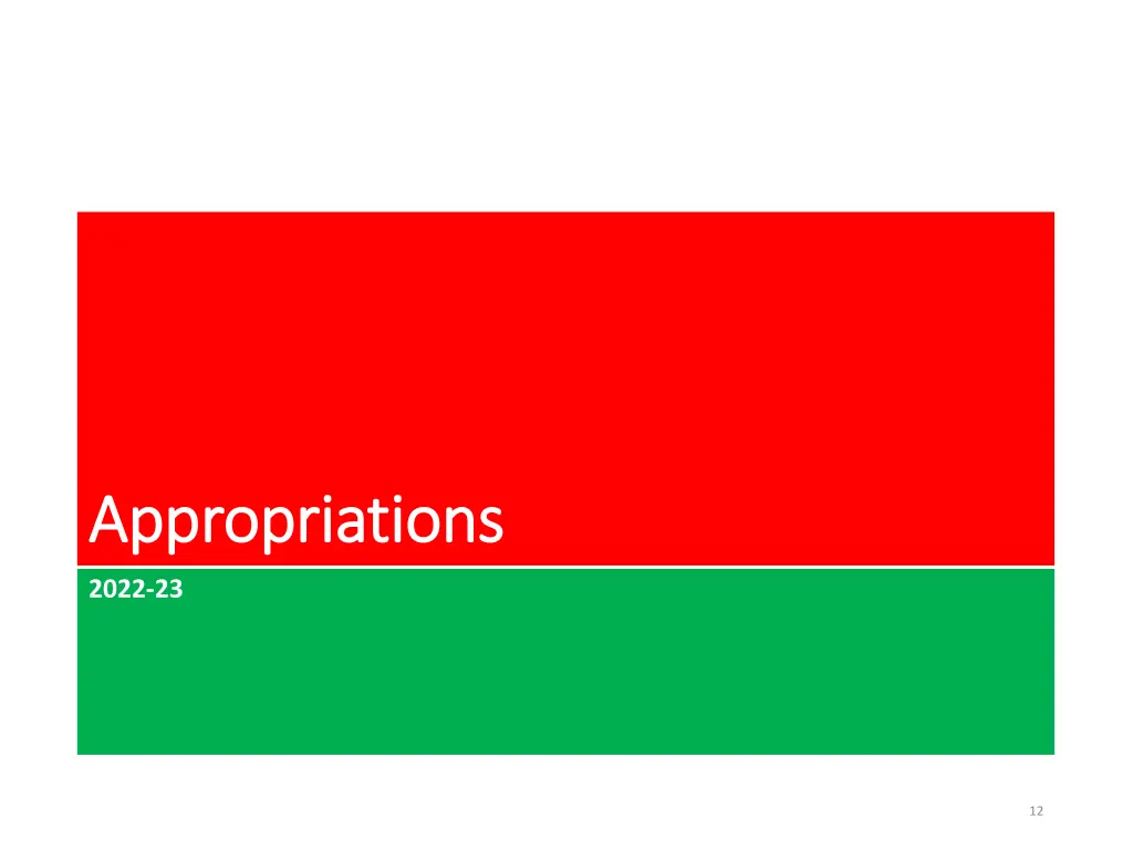 appropriations appropriations