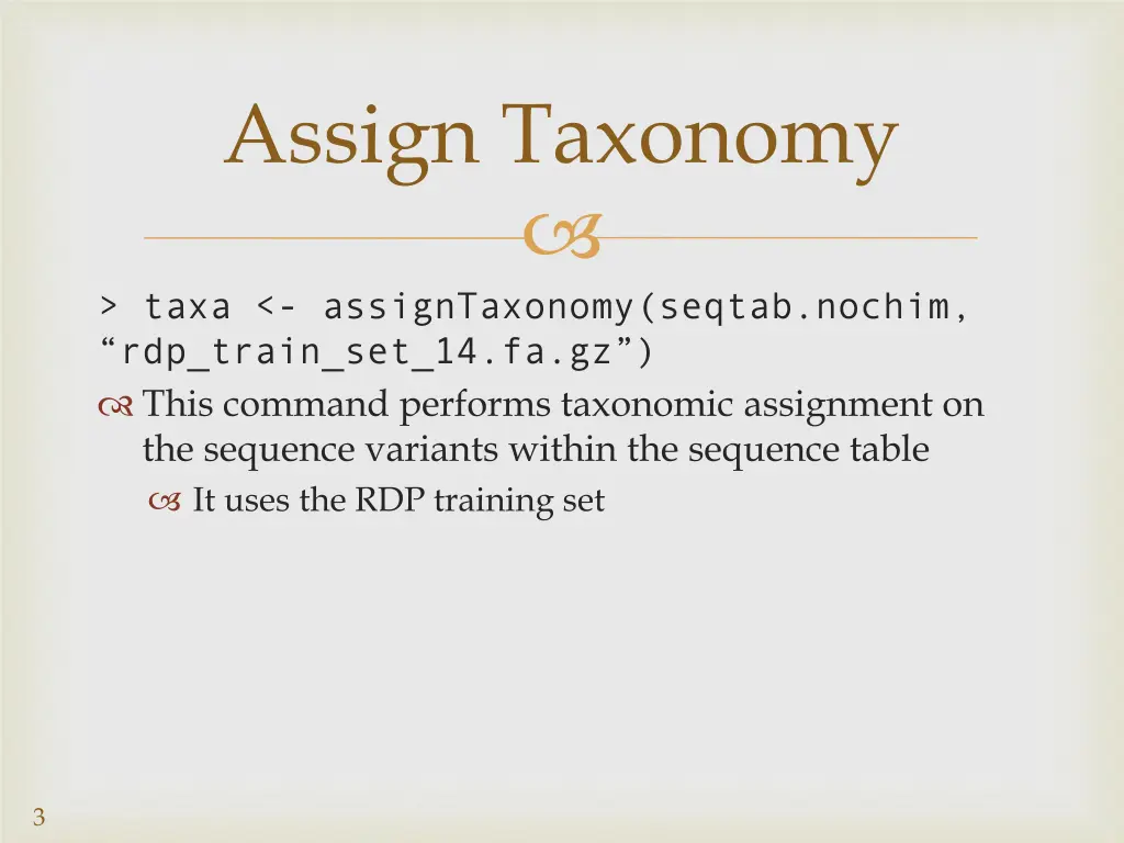 assign taxonomy