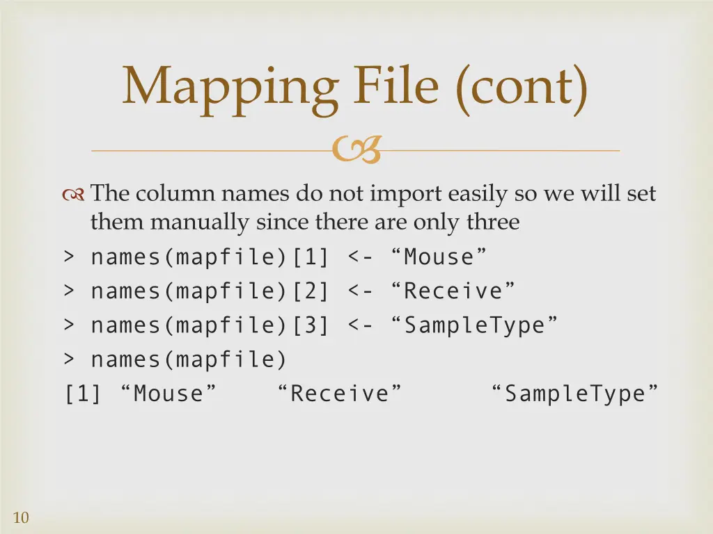 mapping file cont