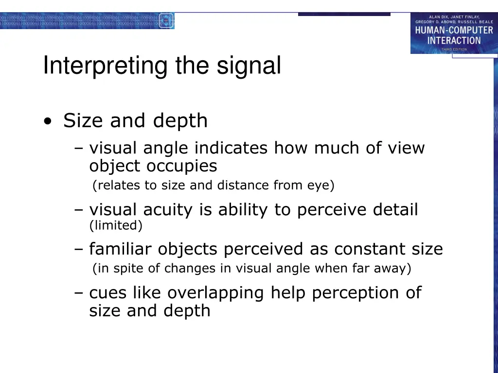 interpreting the signal