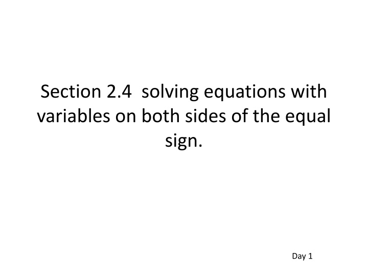 section 2 4 solving equations with variables