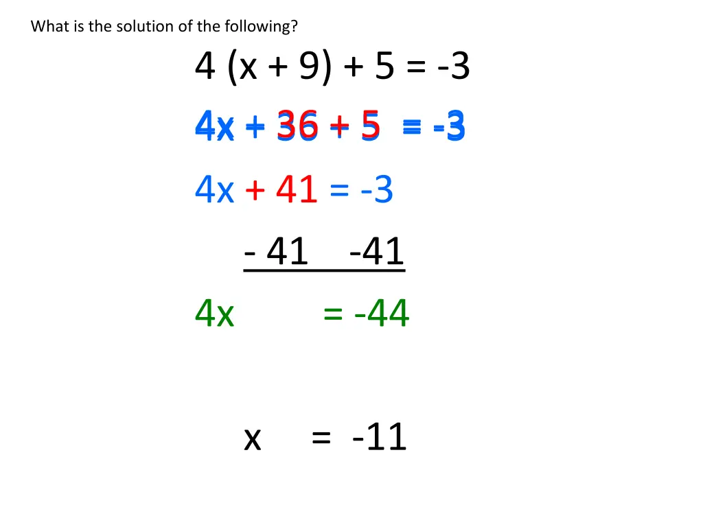 what is the solution of the following