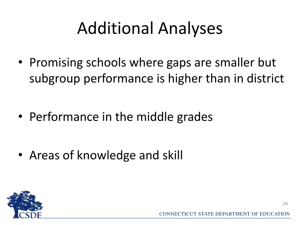 additional analyses