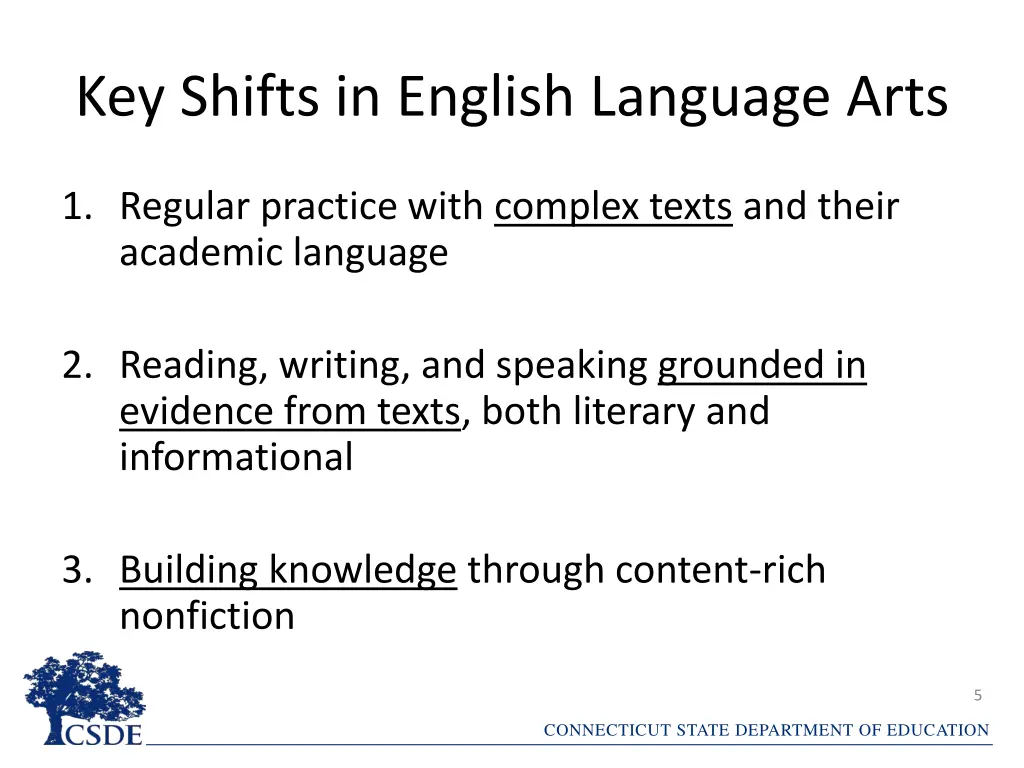 key shifts in english language arts