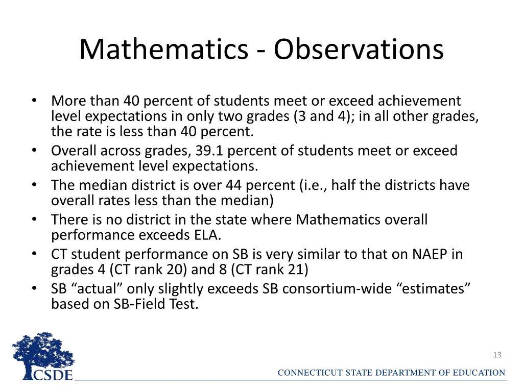 mathematics observations
