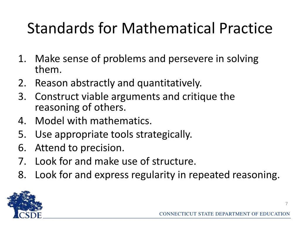 standards for mathematical practice