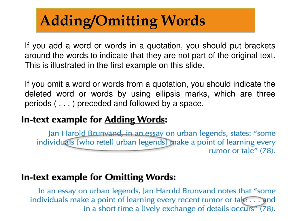 adding omitting words