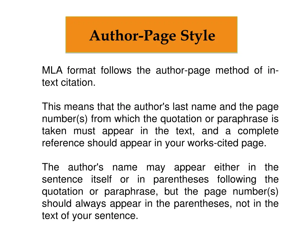 author page style