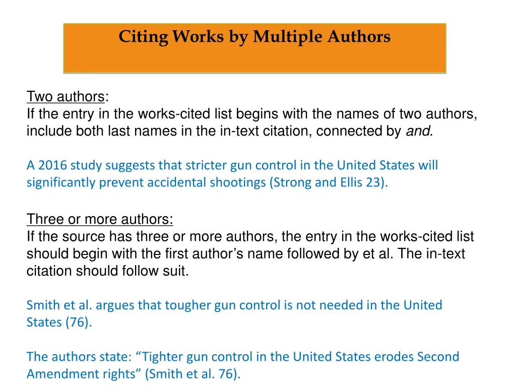citing works by multiple authors