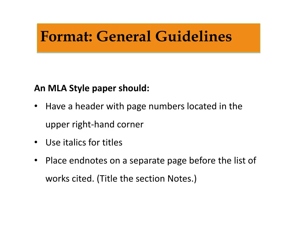 format general guidelines 1